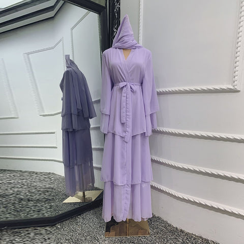 Ramadan Eid Mubarak Chiffon Open Abaya Kimono Dubai Turkey Islam Kaftan Muslim Dress Clothes Abayas For Women Robe Femme Caftan