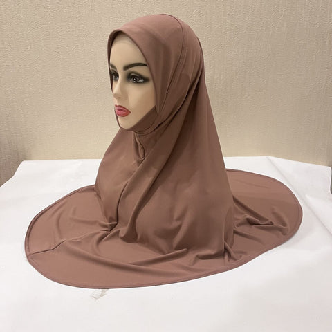 Ramadan Chiffon Hijabs For Woman Instant Hijabs With Cap Khimar Islam Muslim Jersey Head Scarf Headwraps Muslim Women Clothing