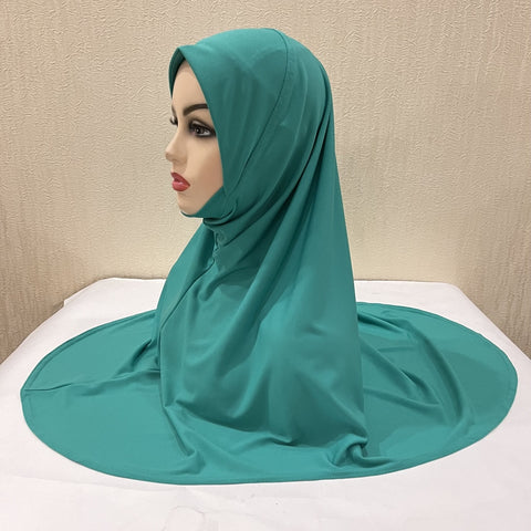 Ramadan Chiffon Hijabs For Woman Instant Hijabs With Cap Khimar Islam Muslim Jersey Head Scarf Headwraps Muslim Women Clothing