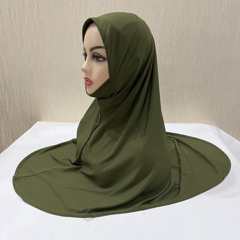 Ramadan Chiffon Hijabs For Woman Instant Hijabs With Cap Khimar Islam Muslim Jersey Head Scarf Headwraps Muslim Women Clothing