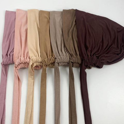 New Soft Modal Muslim Turban Hat Inner Hijab Caps Islamic Underscarf Bonnet India Hat Female Headwrap Turbante Mujer