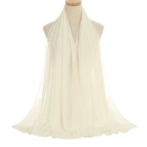 Ramadan Muslim Chiffon Hijabs For Woman Plain Color Headscarf Long Shawl Scarf Women Jersey Hijabs Ladies Islam Voile Hijab