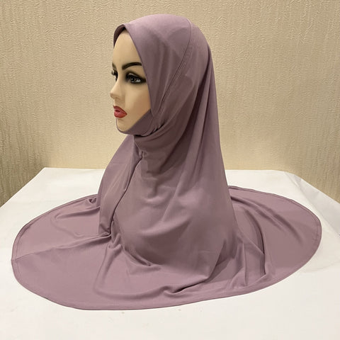 Ramadan Chiffon Hijabs For Woman Instant Hijabs With Cap Khimar Islam Muslim Jersey Head Scarf Headwraps Muslim Women Clothing