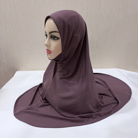 Ramadan Chiffon Hijabs For Woman Instant Hijabs With Cap Khimar Islam Muslim Jersey Head Scarf Headwraps Muslim Women Clothing