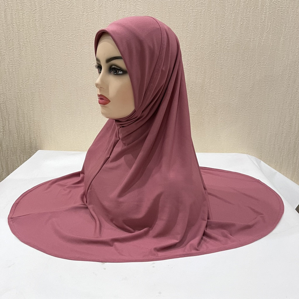Ramadan Chiffon Hijabs For Woman Instant Hijabs With Cap Khimar Islam Muslim Jersey Head Scarf Headwraps Muslim Women Clothing