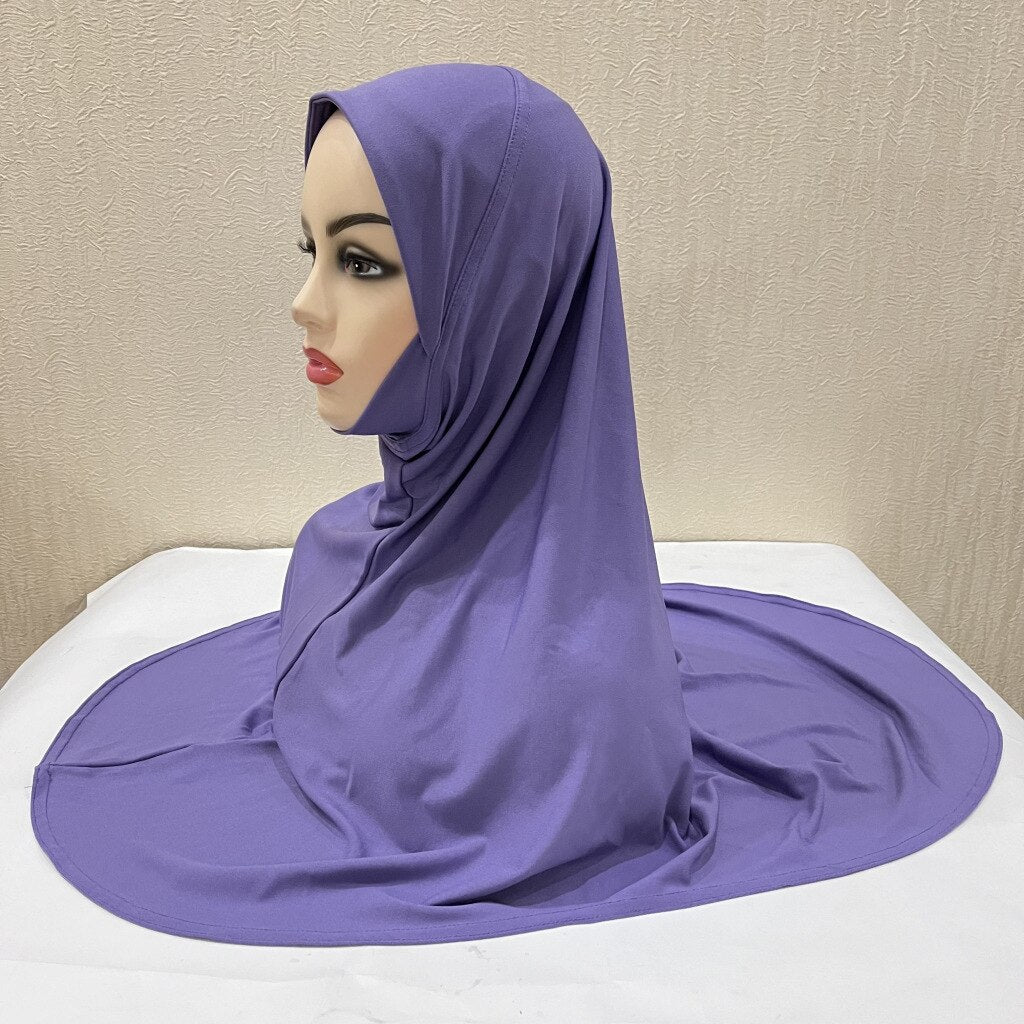 Ramadan Chiffon Hijabs For Woman Instant Hijabs With Cap Khimar Islam Muslim Jersey Head Scarf Headwraps Muslim Women Clothing