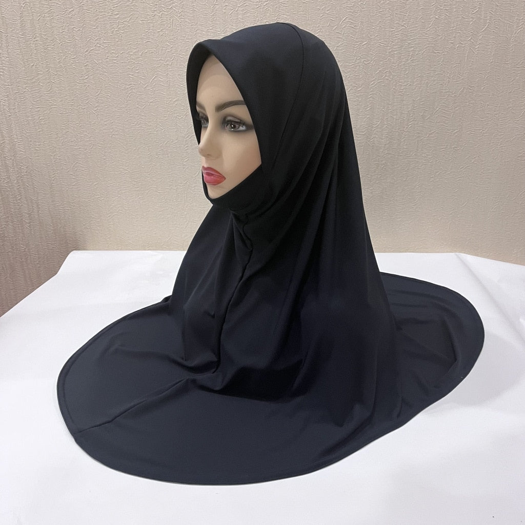 Ramadan Chiffon Hijabs For Woman Instant Hijabs With Cap Khimar Islam Muslim Jersey Head Scarf Headwraps Muslim Women Clothing