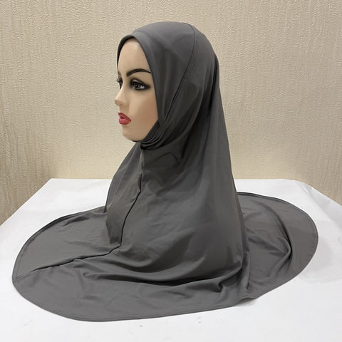 Ramadan Chiffon Hijabs For Woman Instant Hijabs With Cap Khimar Islam Muslim Jersey Head Scarf Headwraps Muslim Women Clothing