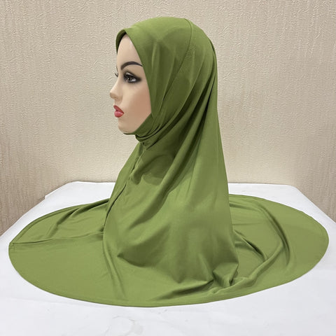 Ramadan Chiffon Hijabs For Woman Instant Hijabs With Cap Khimar Islam Muslim Jersey Head Scarf Headwraps Muslim Women Clothing