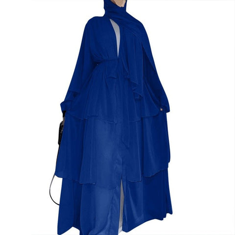 Chiffon Open Abaya Dubai Turkey Kaftan Muslim Cardigan Abayas Dresses For Women Casual Robe Kimono Femme Caftan Islam Clothing - dgbeiqi